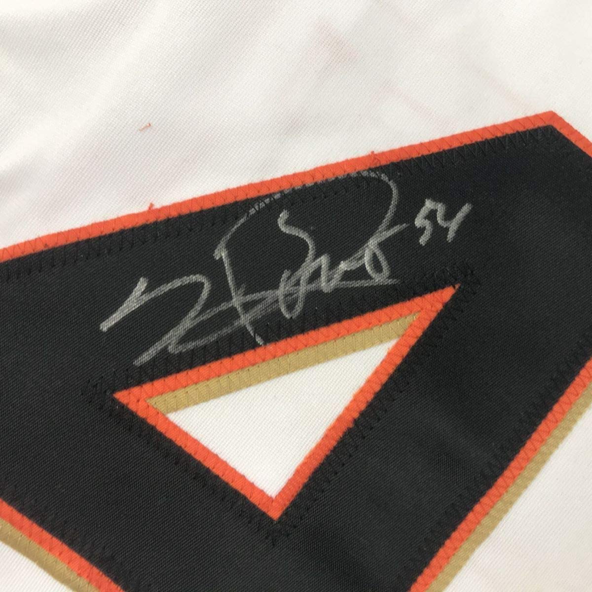 Framed Autographed/Signed Sergio Romo 35x39 San Francisco White Baseball Jersey JSA COA