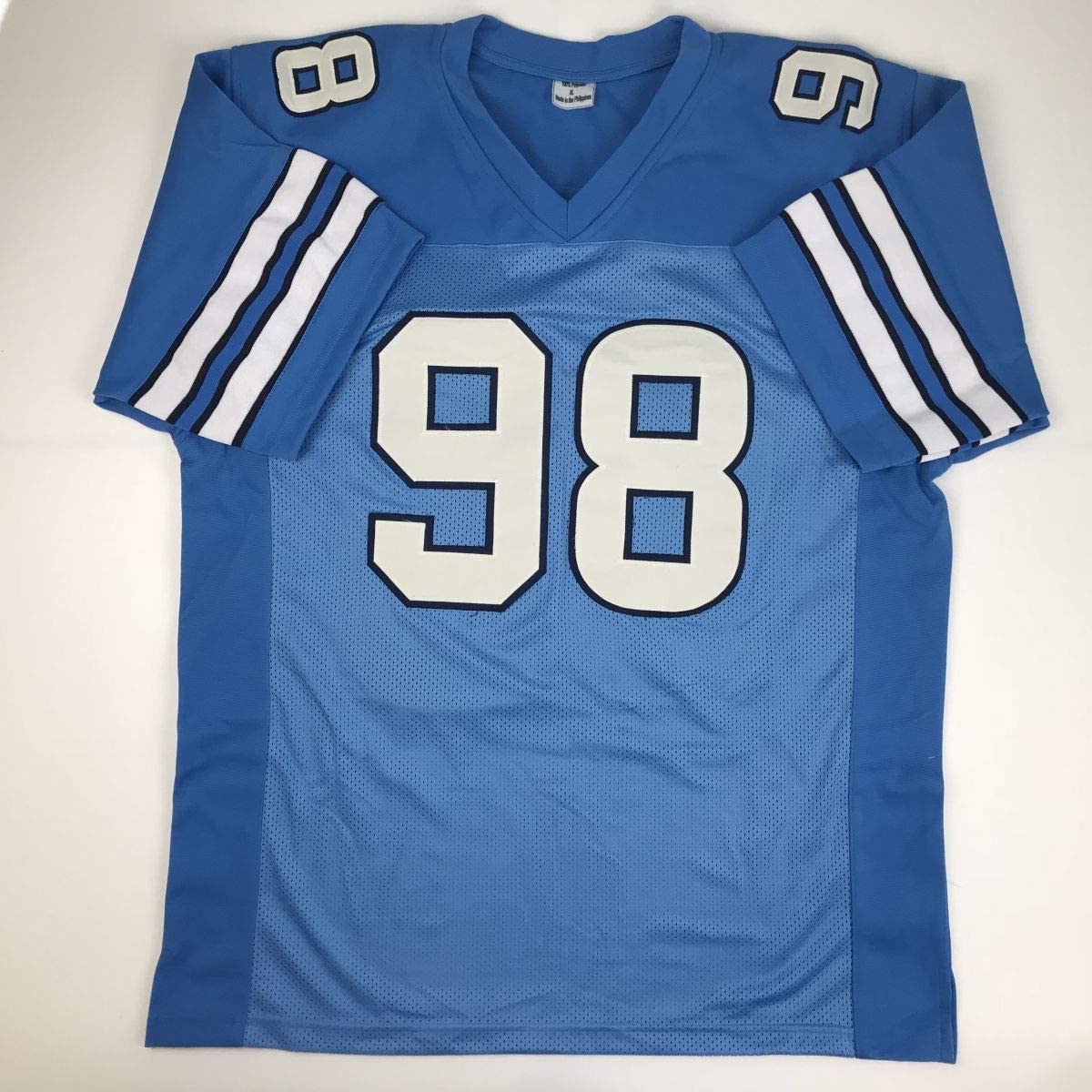 Autographed/Signed Lawrence Taylor North Carolina Blue College Football Jersey JSA COA Holo Only