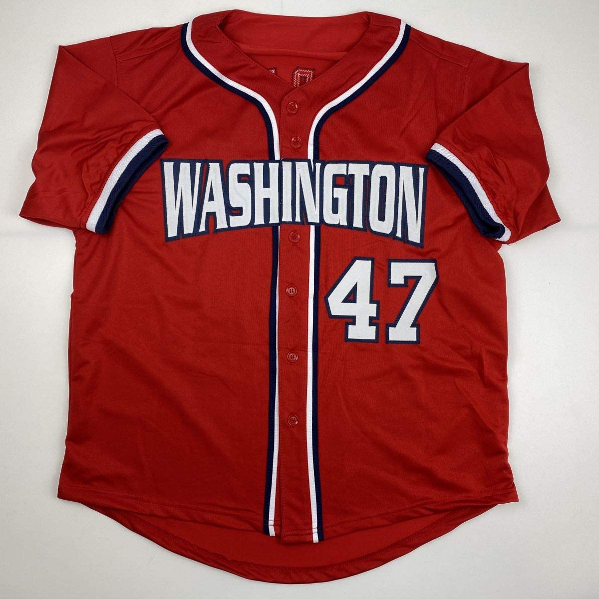 Autographed/Signed Howie Kendrick Washington Red Baseball Jersey JSA COA