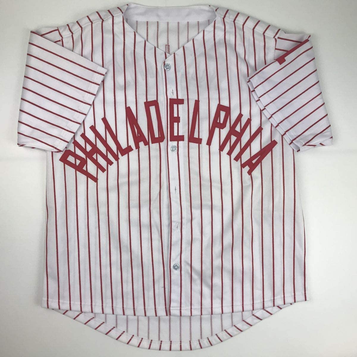 Autographed/Signed Jimmy Rollins Philadelphia Pinstripe Baseball Jersey Beckett BAS COA