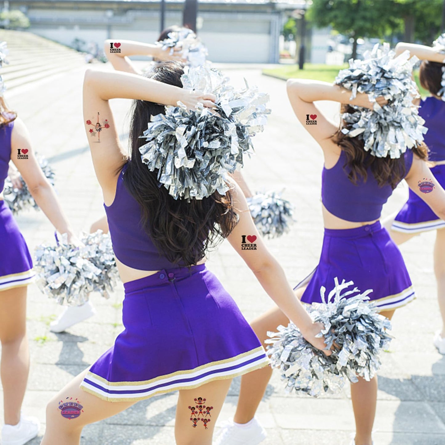 Oringaga 384 Cheerleading Temporary Tattoos for Kids - 24 Sheets