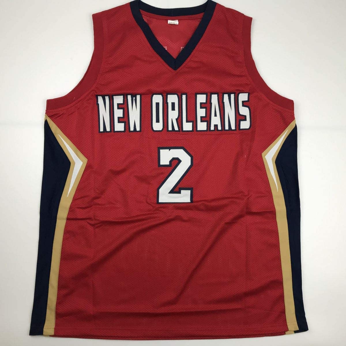 Autographed/Signed Lonzo Ball New Orleans Red Basketball Jersey Beckett BAS COA