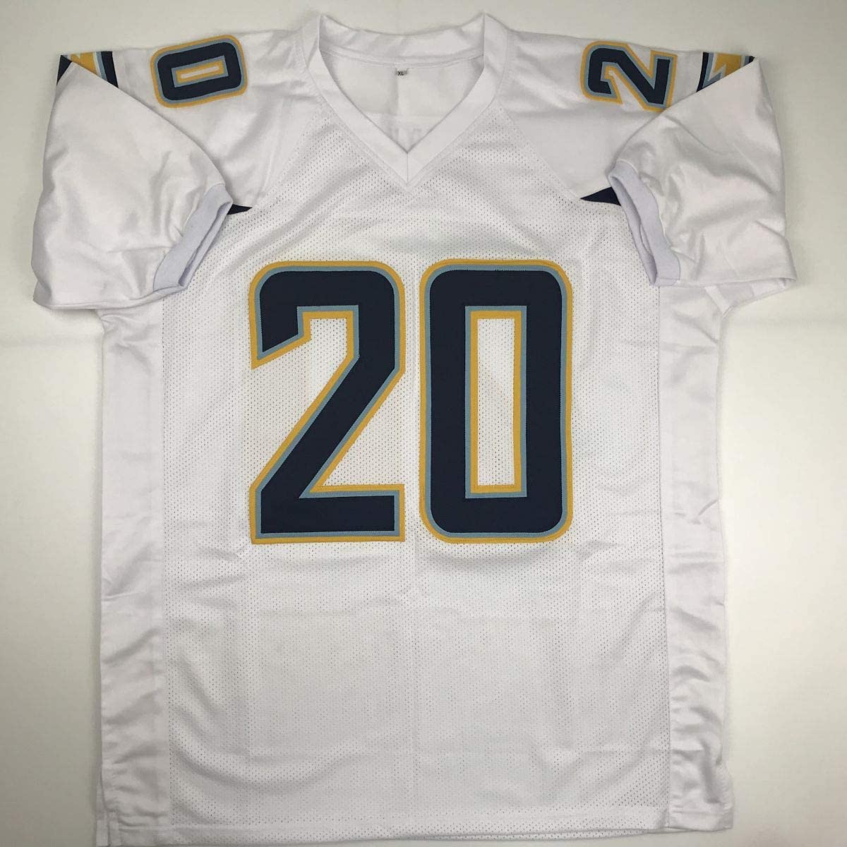 Autographed/Signed Desmond King Los Angeles LA White Football Jersey JSA COA