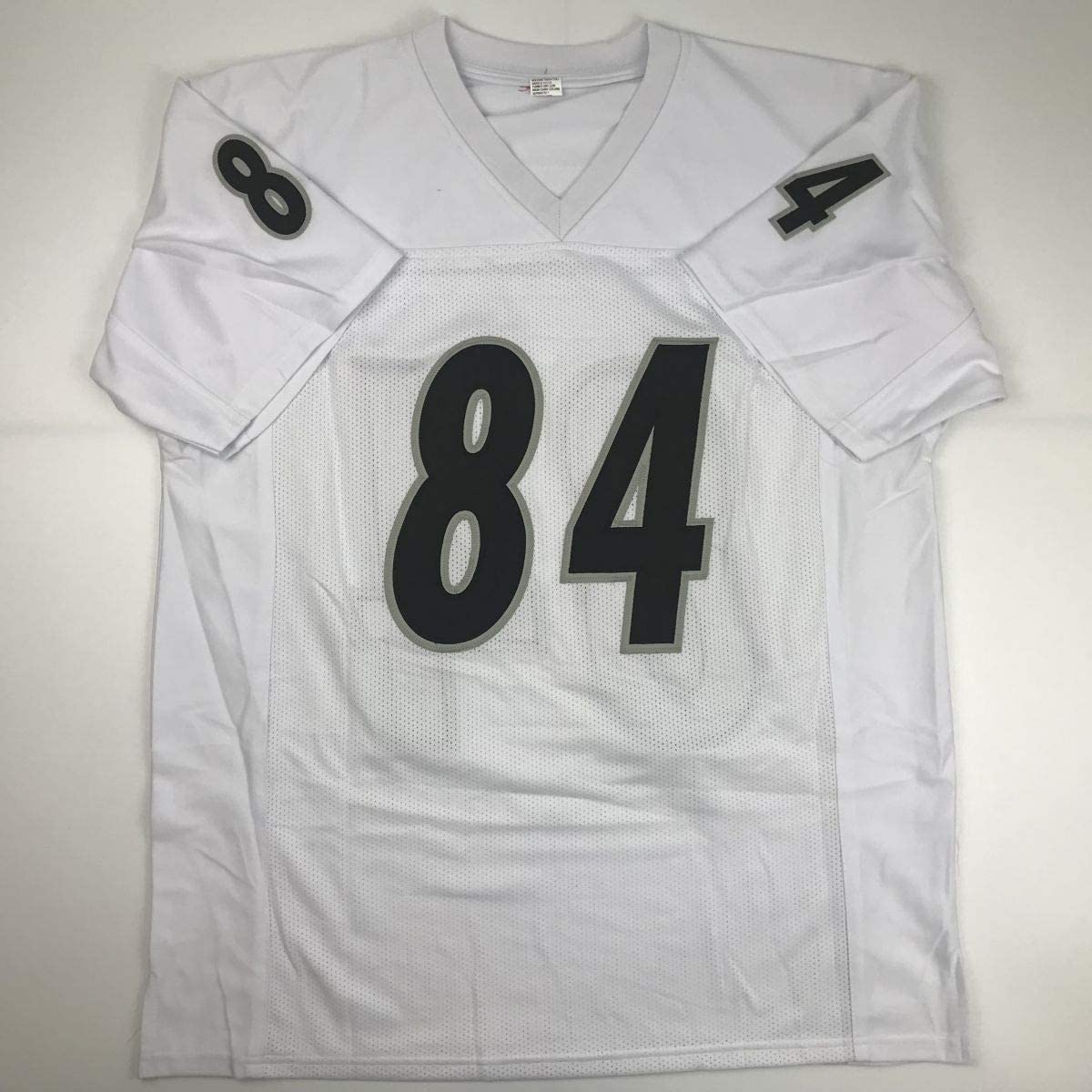 Autographed/Signed Antonio Brown Oakland White Football Jersey Beckett BAS COA