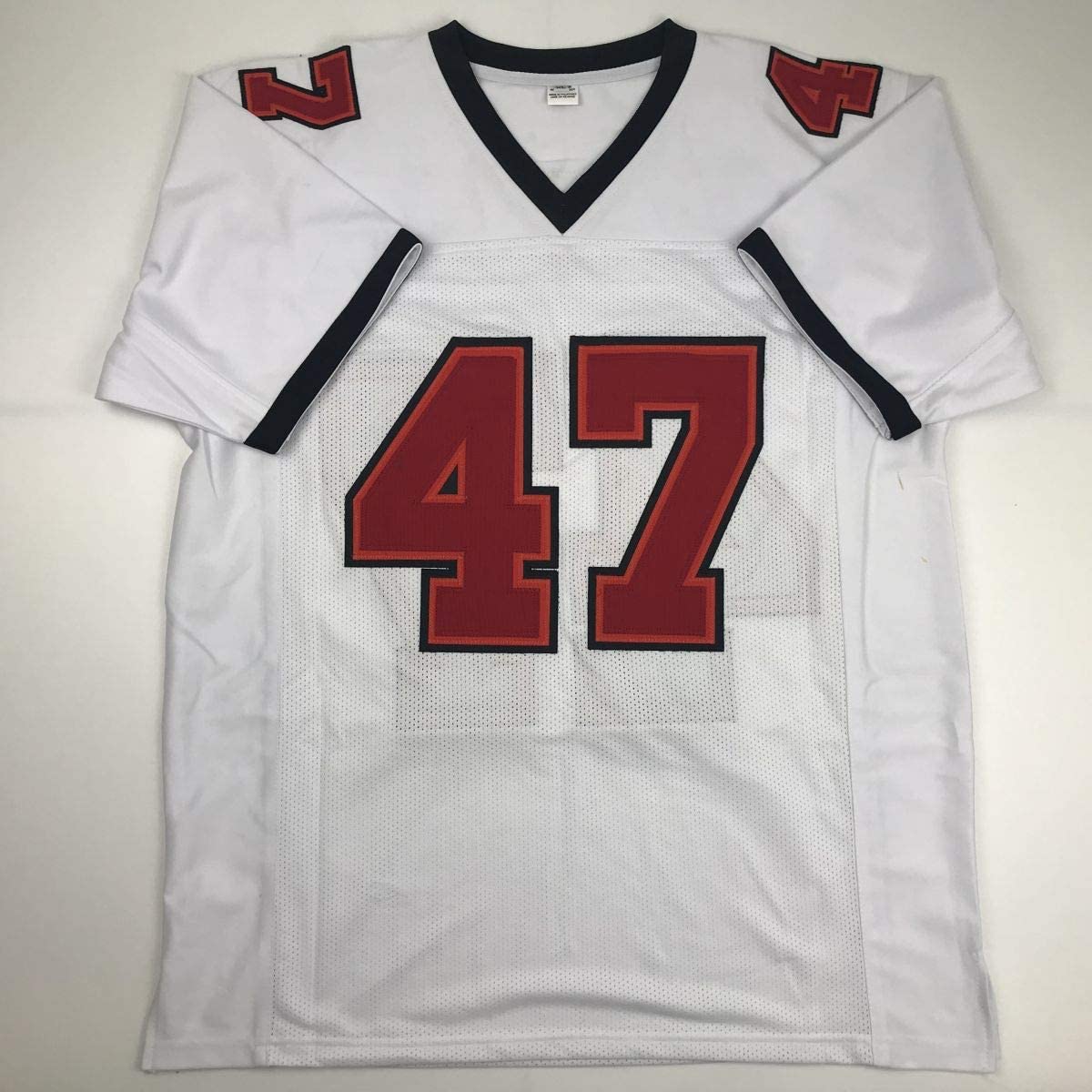 Autographed/Signed John Lynch Tampa Bay White Football Jersey JSA COA