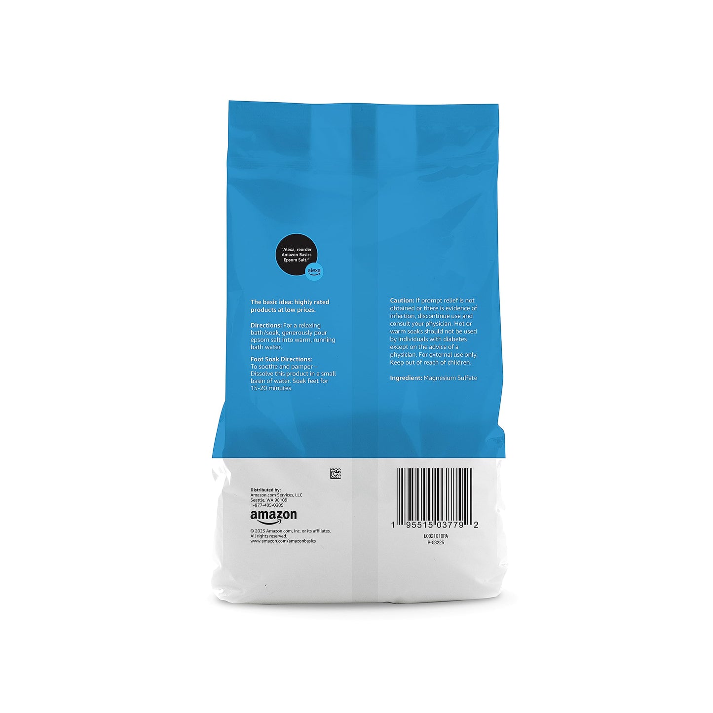 Amazon Basics Epsom Salt Soak, Magnesium Sulfate USP, 3lb