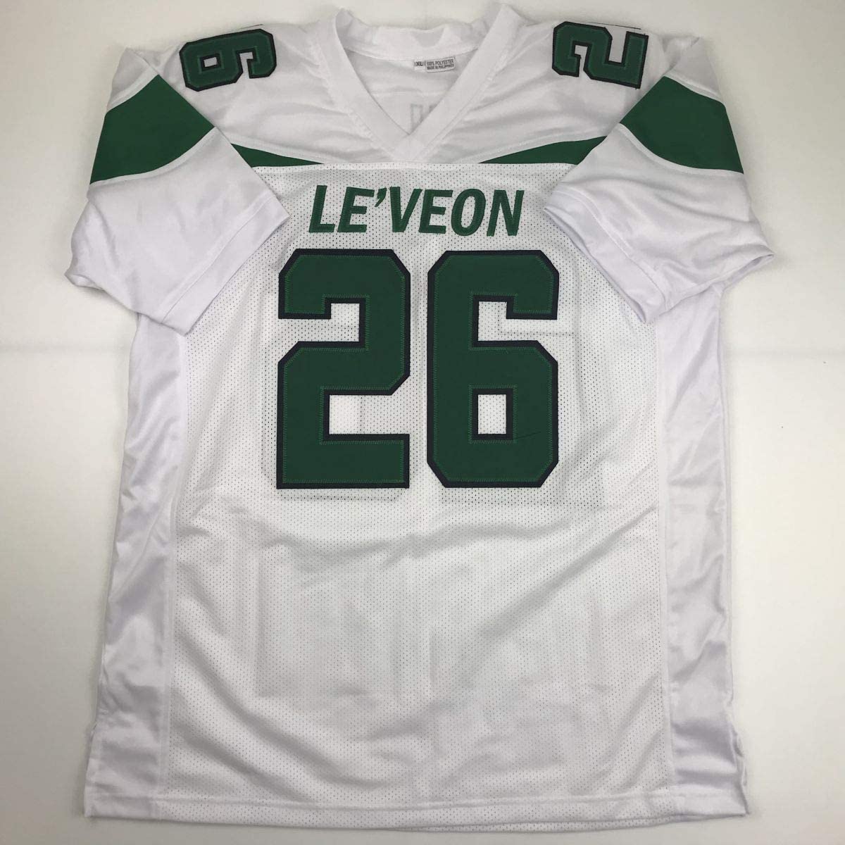 Autographed/Signed Le'Veon LeVeon Bell New York White Football Jersey PSA/DNA COA