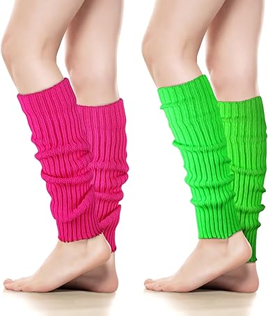 Women's Leg Warmers, 1/2 Pack Leg Warmers 80s, Retro Fashion Knit Leg Warmers for Girls Dance Sports Yoga