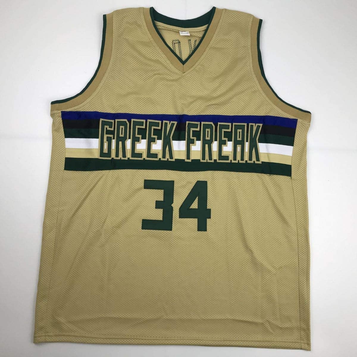 Autographed/Signed Giannis Antetokounmpo Milwaukee Tan Basketball Jersey PSA/DNA COA