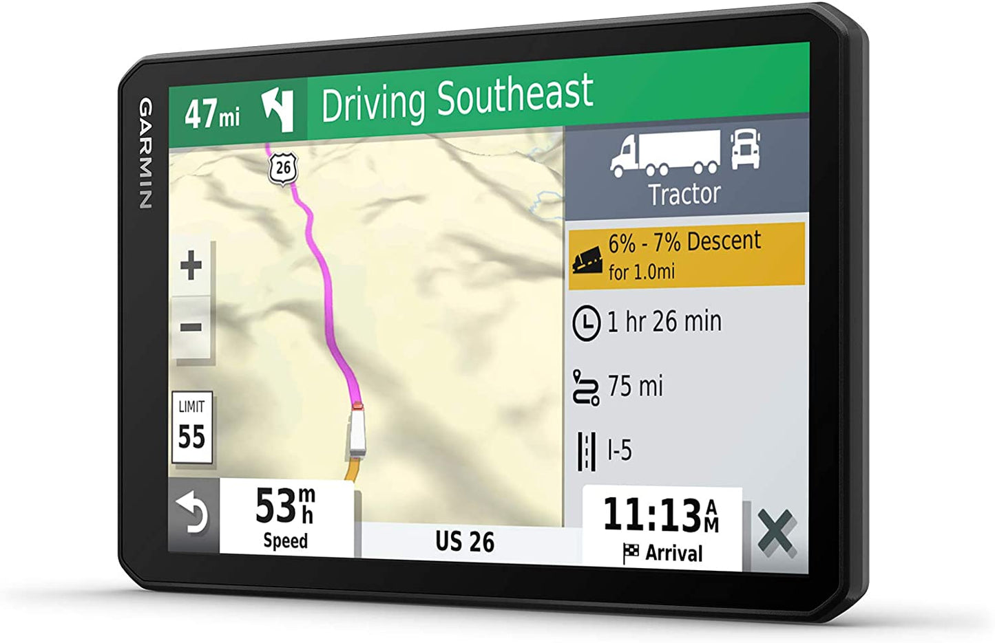 Garmin 010-02313-00 dezl OTR700, 7-inch GPS Truck Navigator, Easy-to-read Touchscreen Display, Custom Truck Routing and Load-to-dock Guidance