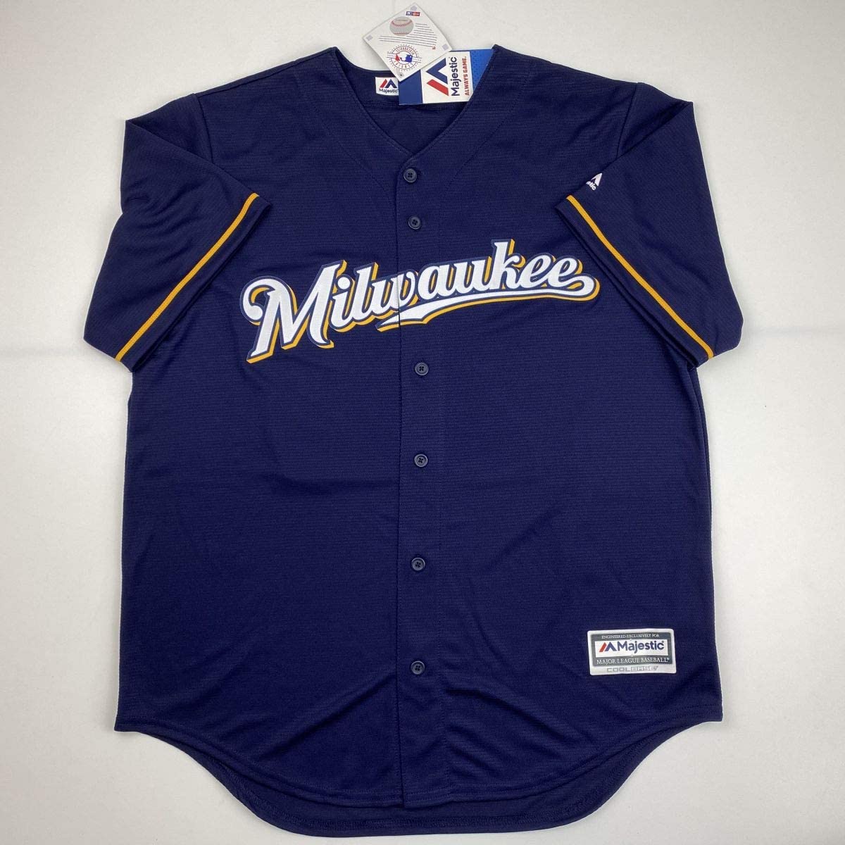 Autographed/Signed Christian Yelich Milwaukee Blue Baseball Jersey Beckett BAS COA