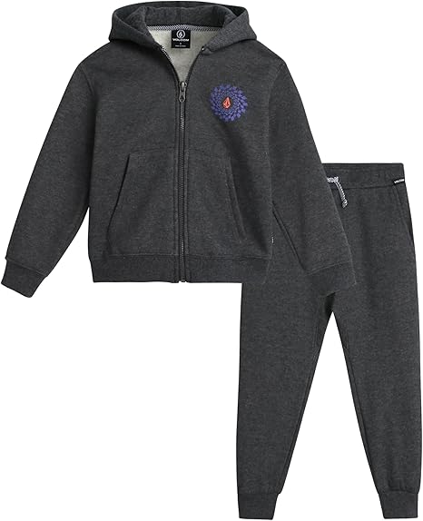 Volcom Infant Baby Boys' Tracksuits - 2 Piece Soft Fleece Full Zip Up Hoodie and Jogger Pants Set for Toddler Boys (12M-7)