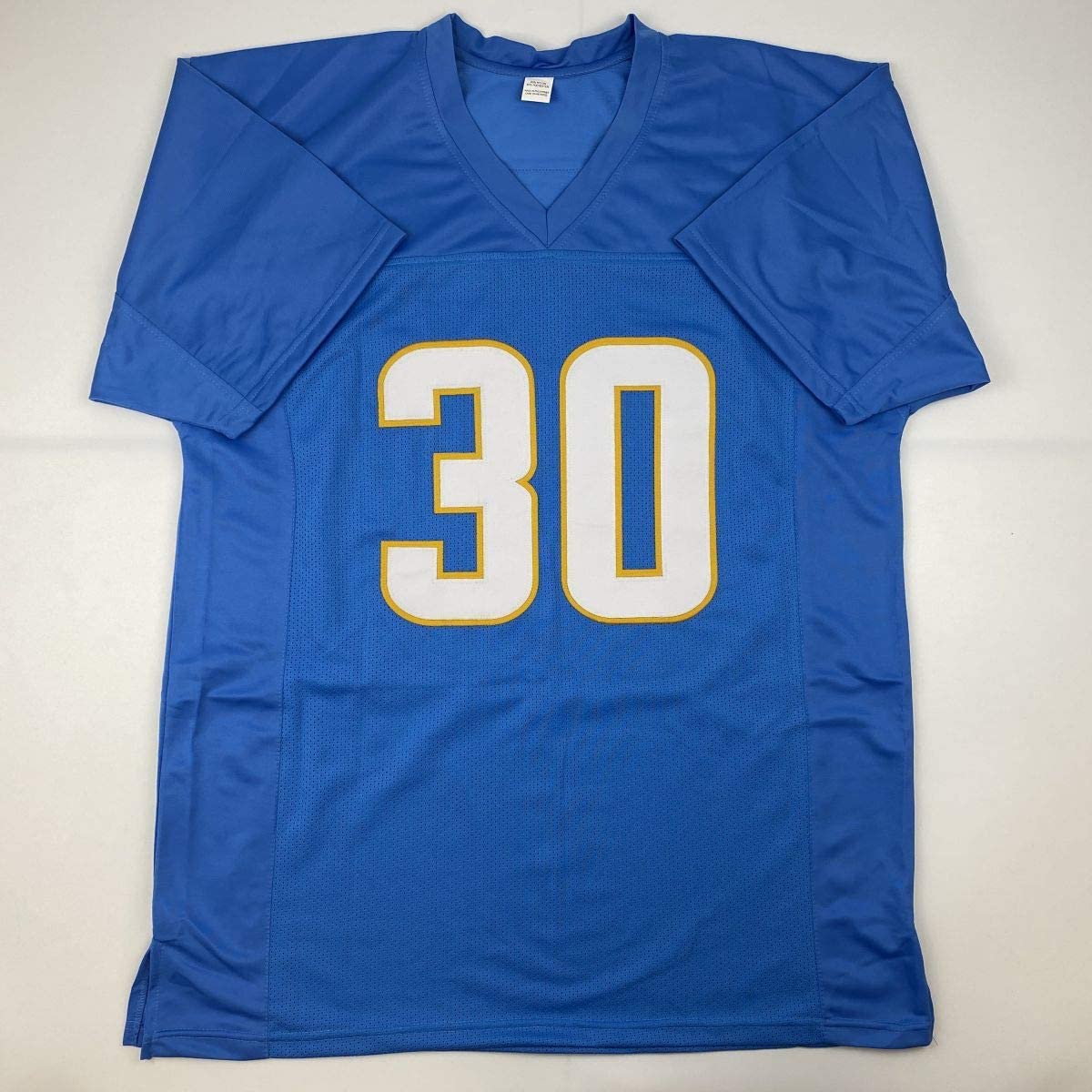 Autographed/Signed Austin Ekeler Los Angeles LA Powder Blue Football Jersey PSA/DNA COA