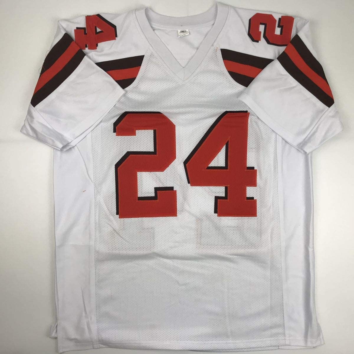 Autographed/Signed Nick Chubb Cleveland White Football Jersey JSA COA