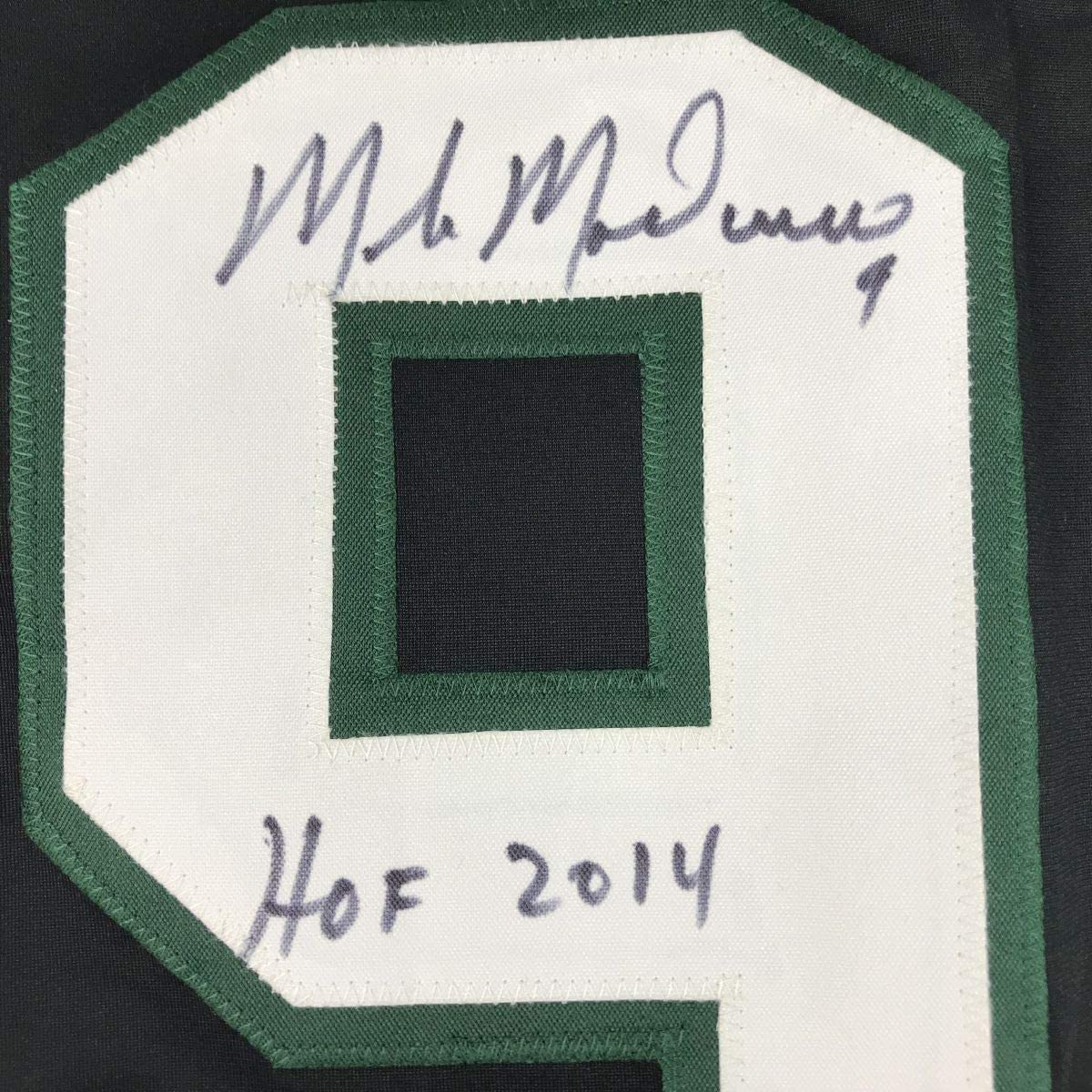 Autographed/Signed Mike Modano HOF 2014 Dallas Black Hockey Jersey Beckett BAS COA