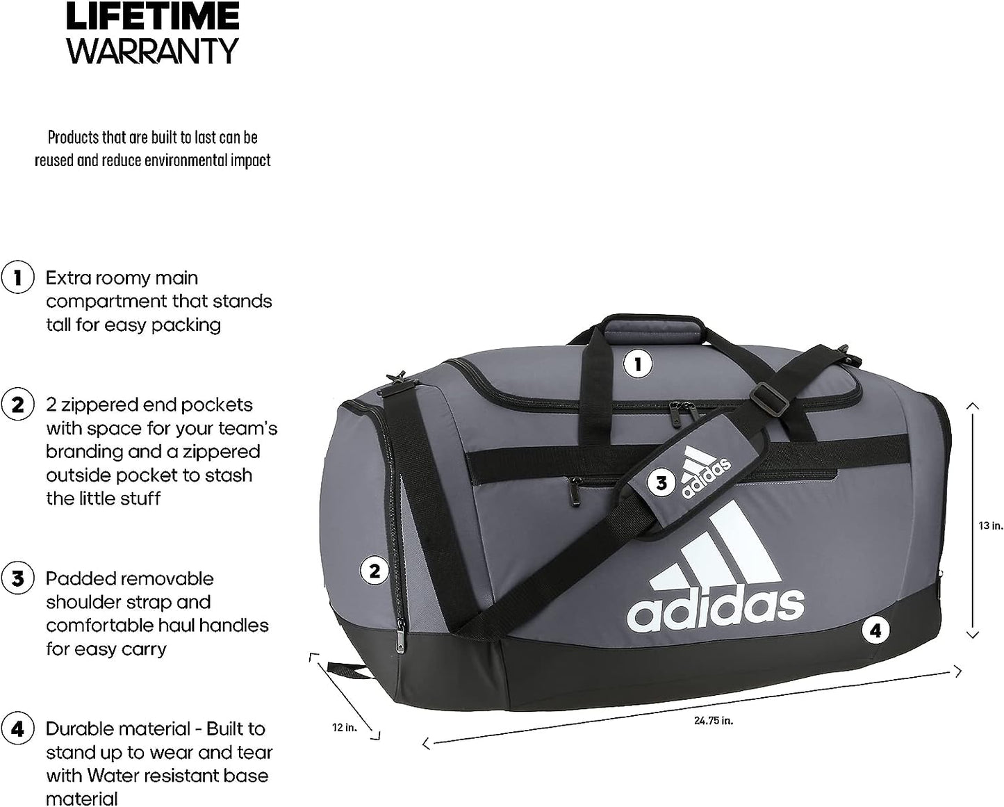 adidas Unisex Defender 4 Large Duffel Bag
