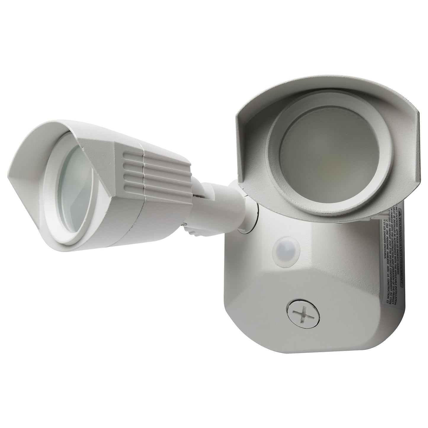 Satco Nuvo 65/210 3000K LED Outdoor Dual Head Security Light, White