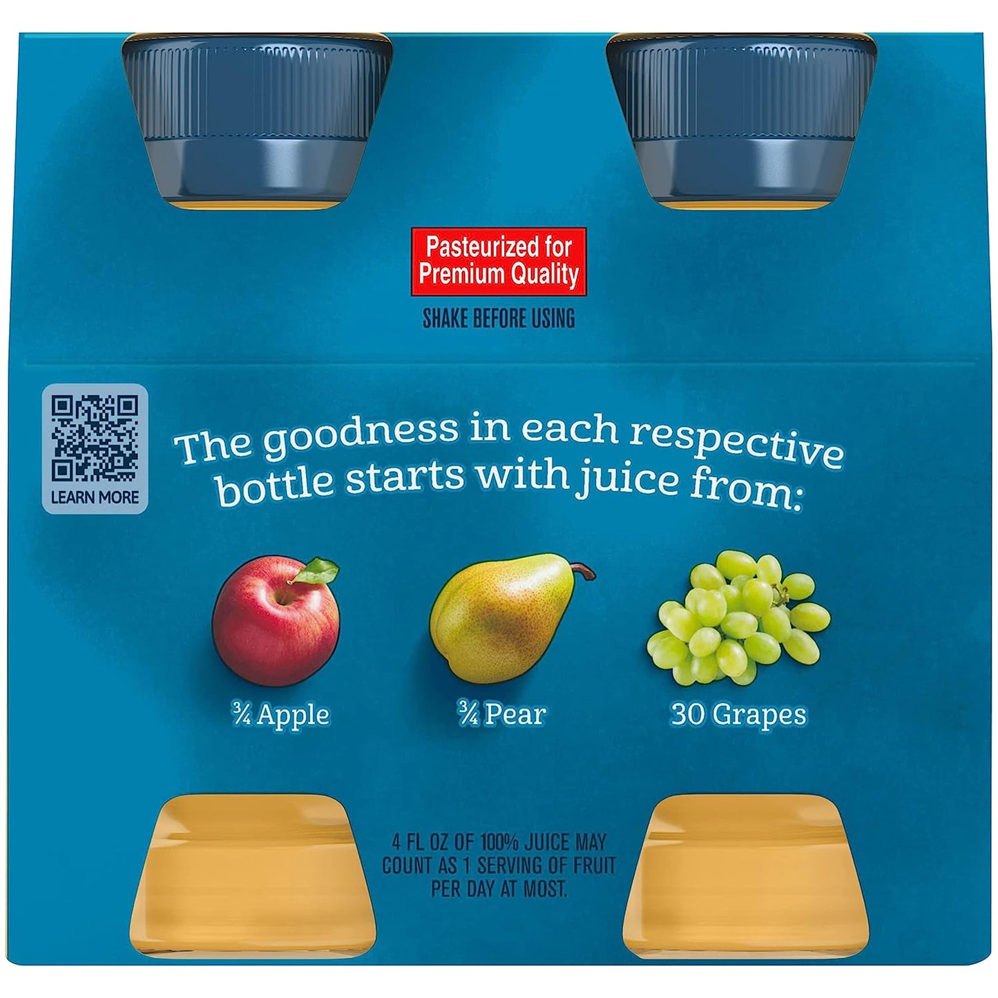 Gerber Fruit Juice Variety Pack (2 Apple, 1 Pear, 1 White Grape), (Pack of 6)