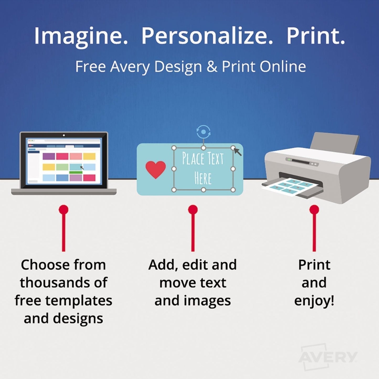 White Adhesive Name Badges - Avery 5395