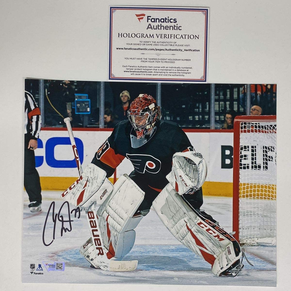 Autographed/Signed Carter Hart Philadelphia Flyers 8x10 Hockey Photo Fanatics COA