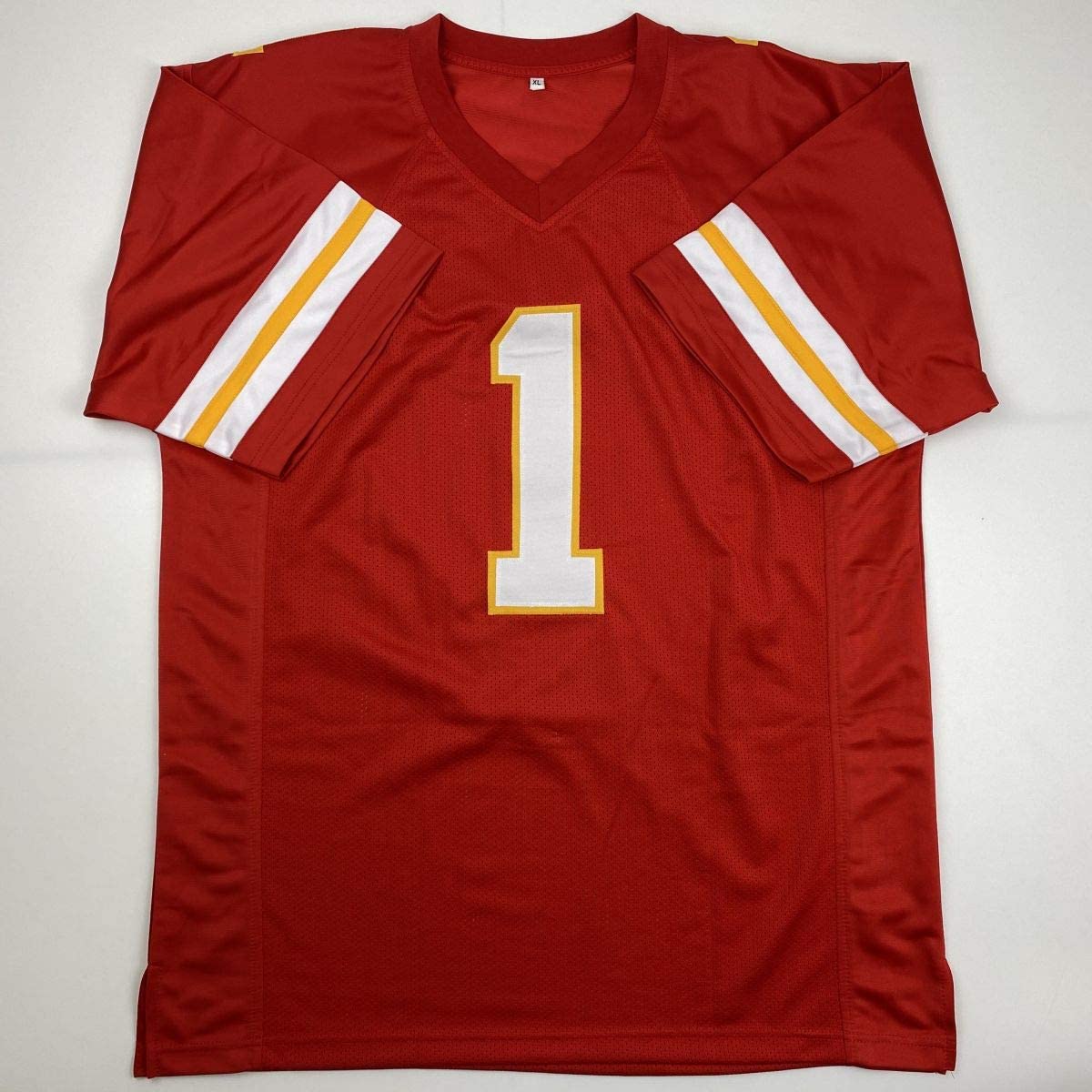 Autographed/Signed Andy Reid Coach Kansas City Red Football Jersey Beckett BAS COA