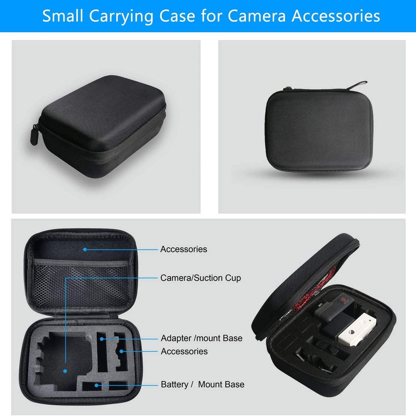 FINEST+ Accessories Kit for GoPro Hero 11/Hero 10/ Hero 9 Black Waterproof Housing+Tempered Glass Screen Protector+Carrying Case+Sleeve Case+Carabiner+Anti-Fog Inserts for Go Pro Hero 11/10/9 Black