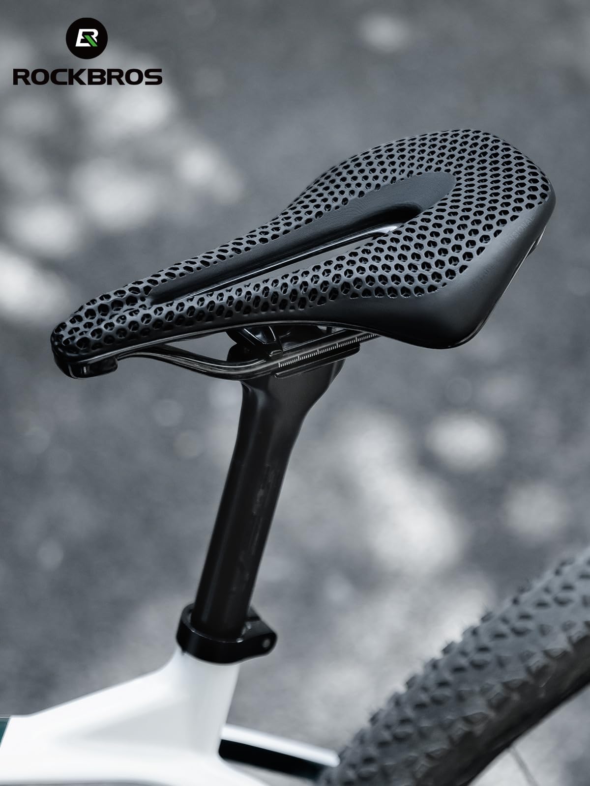 ROCKBROS 3D Printed Carbon Bike Saddle Ergonomic Ultralight Seat