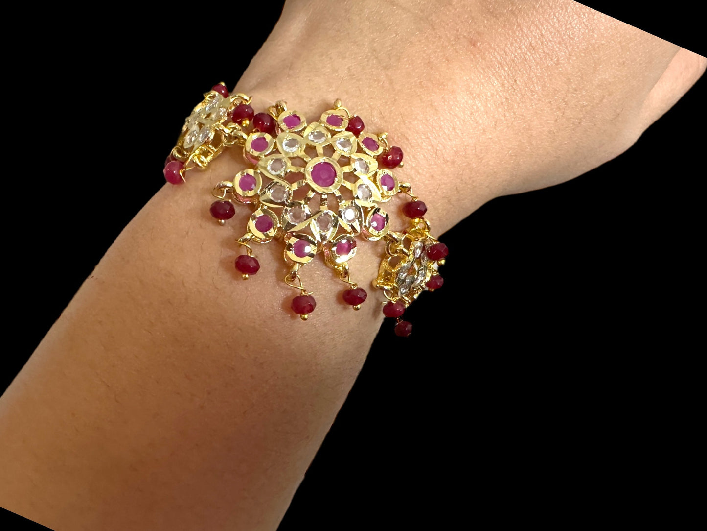 Amal hyderabadi bracelet in ruby ( READY TO SHIP )