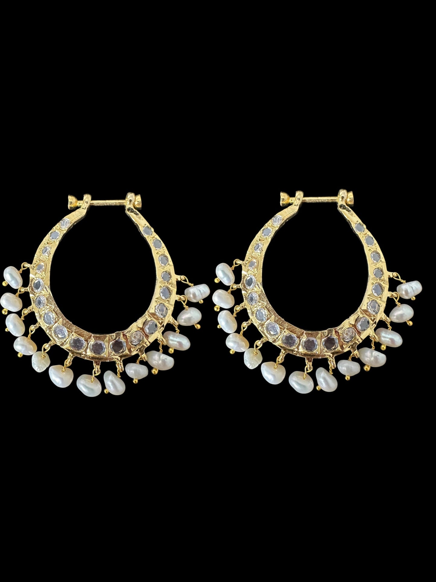 PS553 Hyderabadi / Nizami tirmani in fresh water pearls with chandbali( SHIPS IN 1 WEEK )