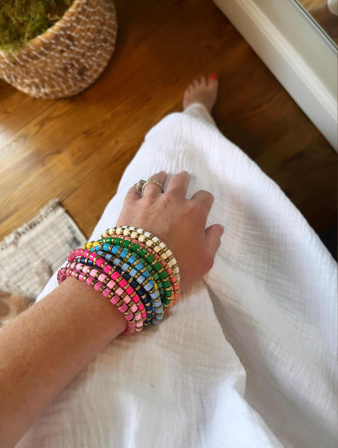 Enamel Beaded Charm Bar Bracelets - Charm Bar Styling