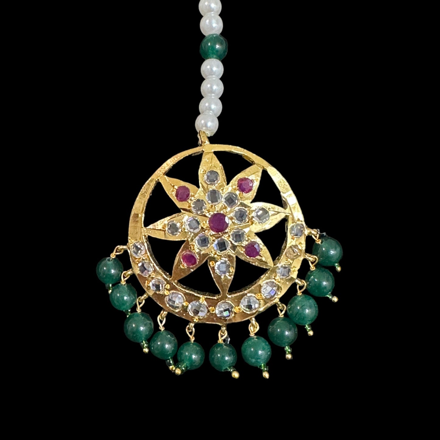 DJTK144 Akbari  tika in red green    (READY TO SHIP)