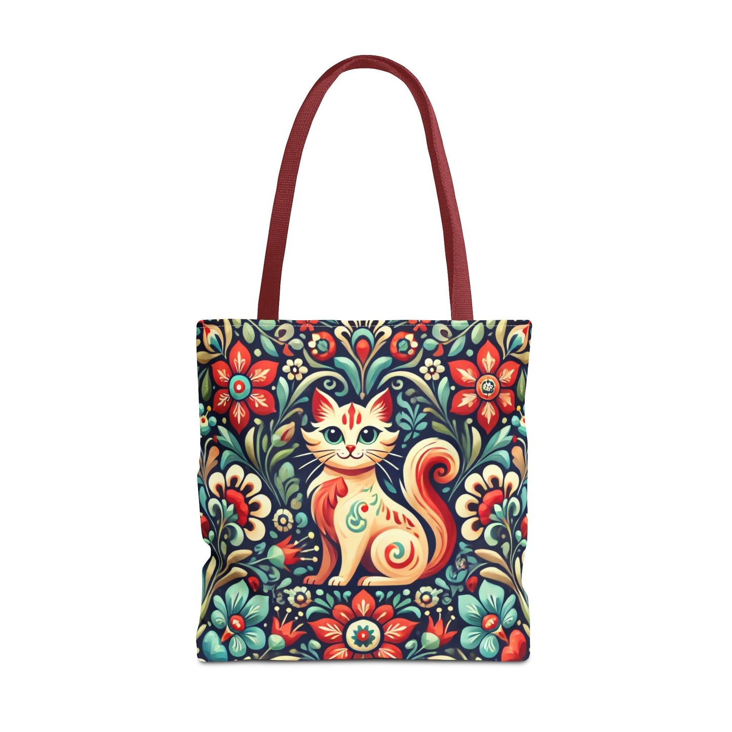 Orange Cat Folk Art Tote Bag