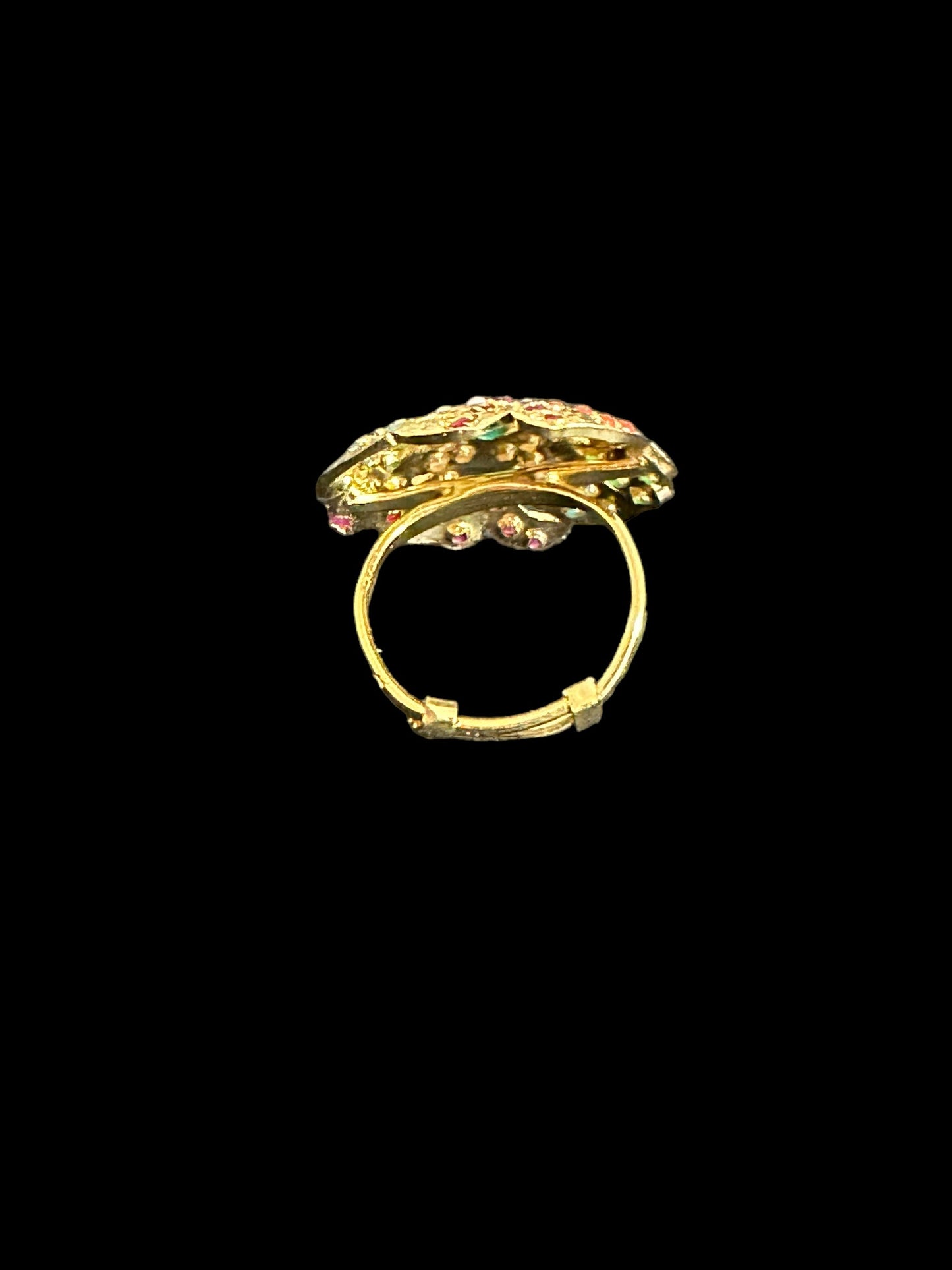 DJR106 Jadau ring - Navratan ( READY TO SHIP )