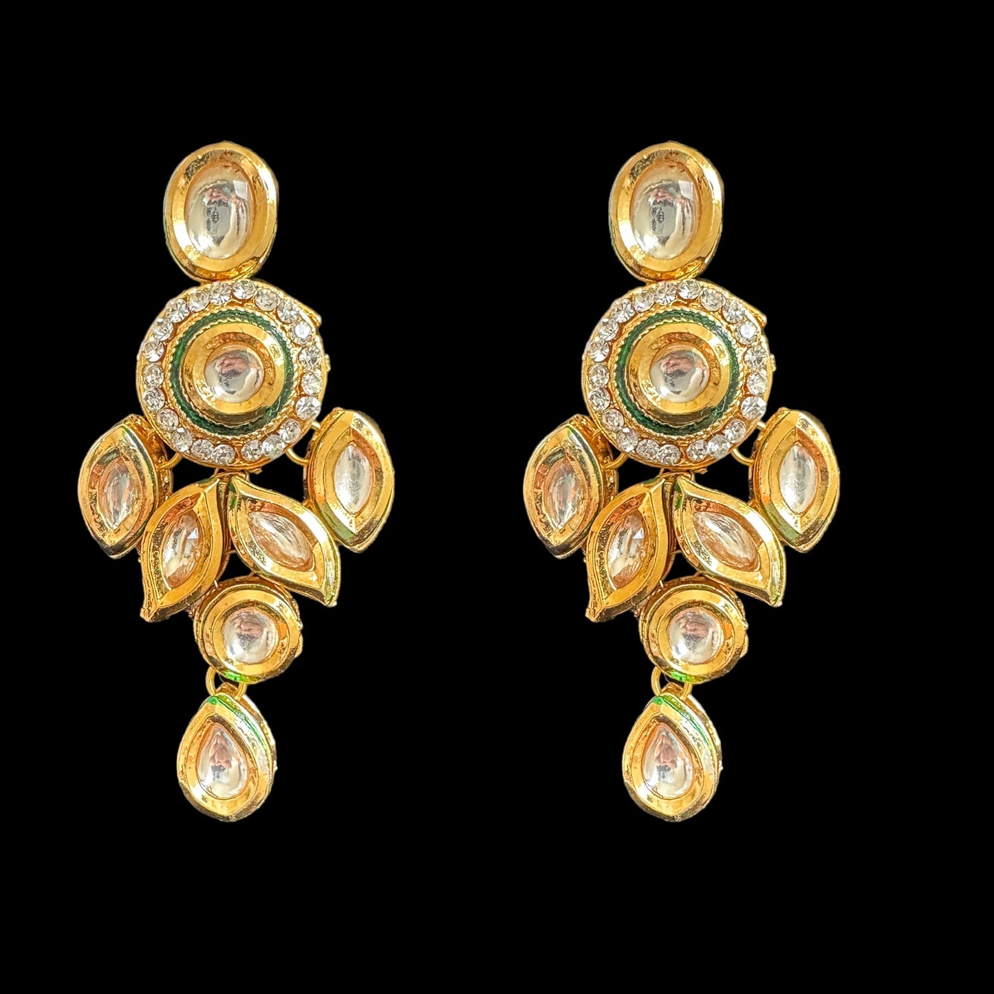 DER550 kundan earrings ( SHIPS IN 1 WEEK )