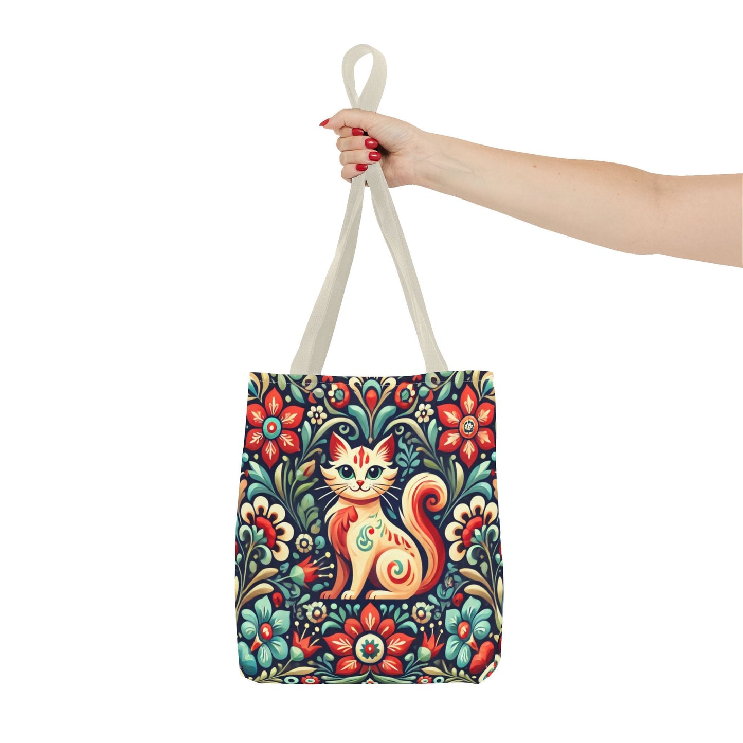 Orange Cat Folk Art Tote Bag