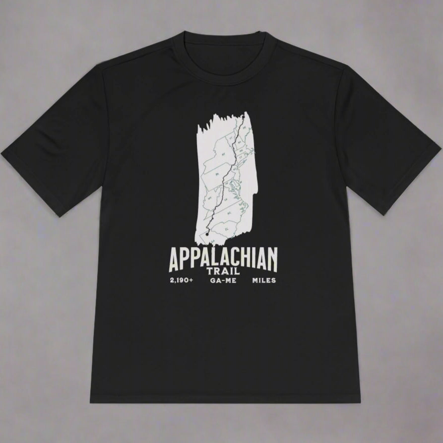 Appalachian Trail White Blaze Map Unisex Fit Sport Tech Performance T-shirt