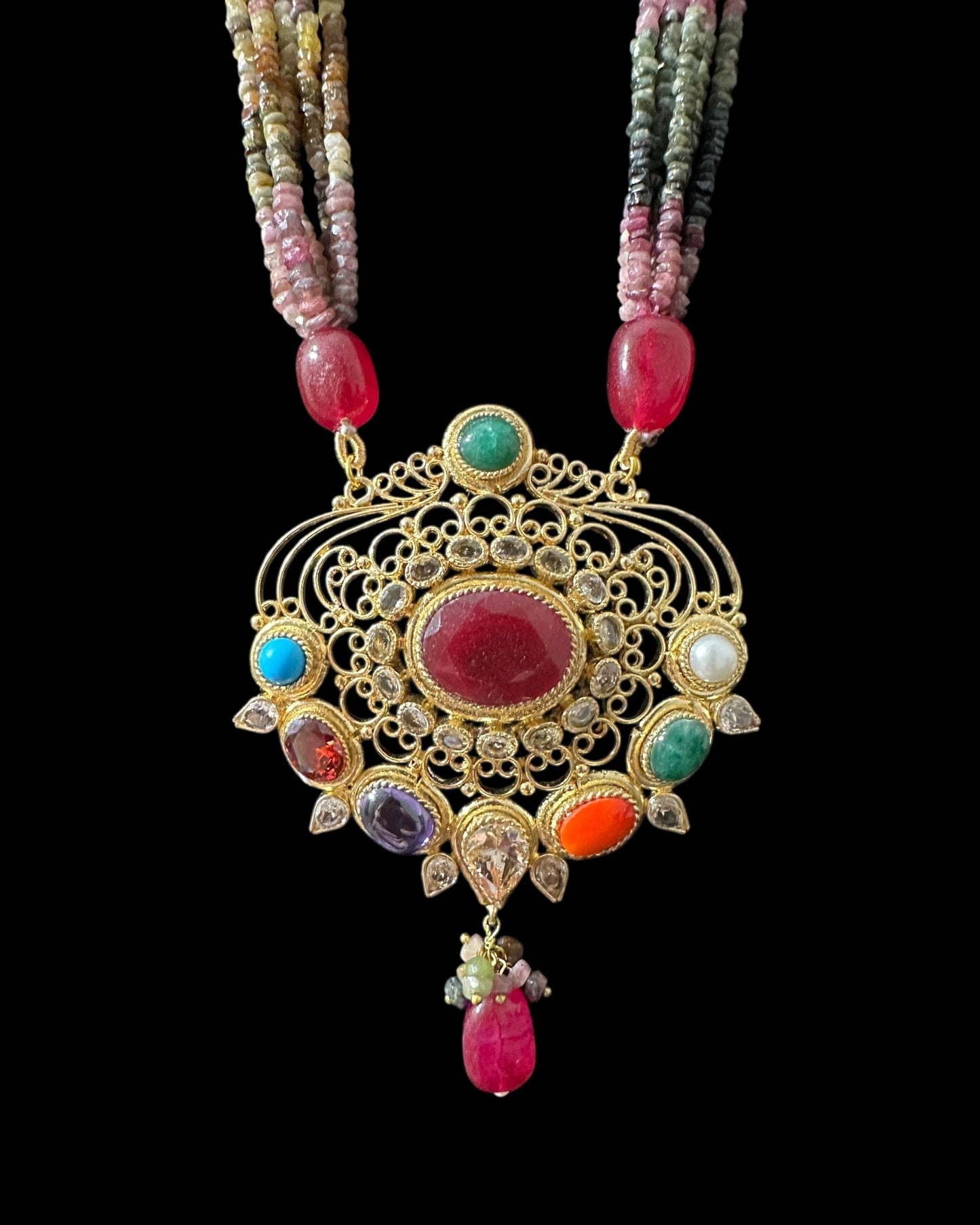 DLN127 Adaya multicolor natural beads necklace ( READY TO SHIP )