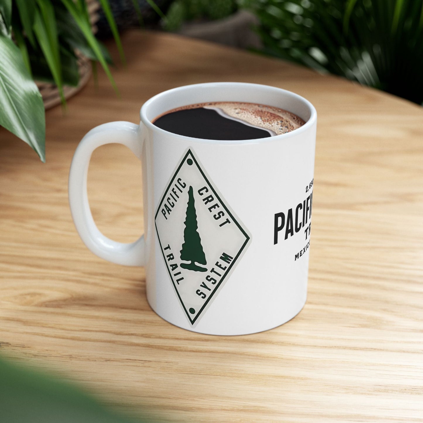 Pacific Crest Trail Classic Trail Marker Coffee Mug 11oz, 15oz Mexico To Canada Map