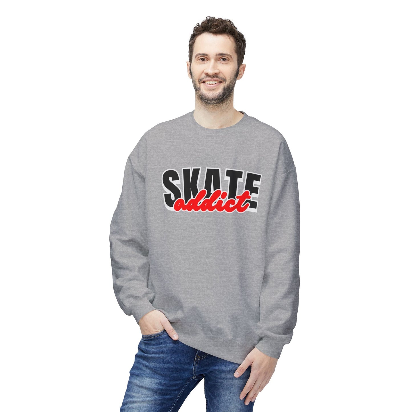 Skate Addict Unisex Fleece Crewneck Sweatshirt