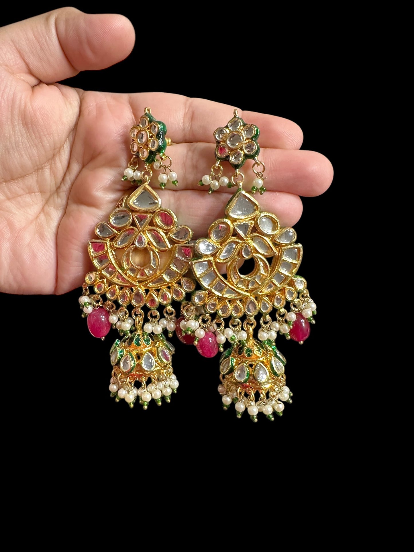 Kundan jhumka earrings ( READY TO SHIP )