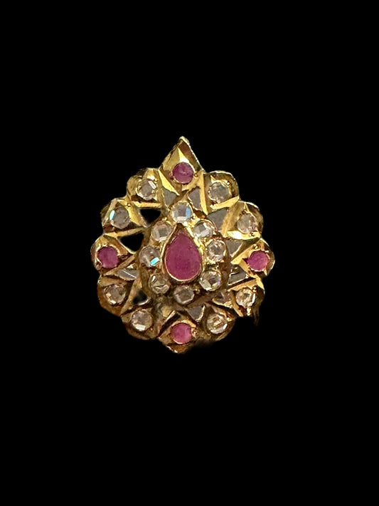 DJR7 Rida  statement  ring in ruby    ( READY TO SHIP )