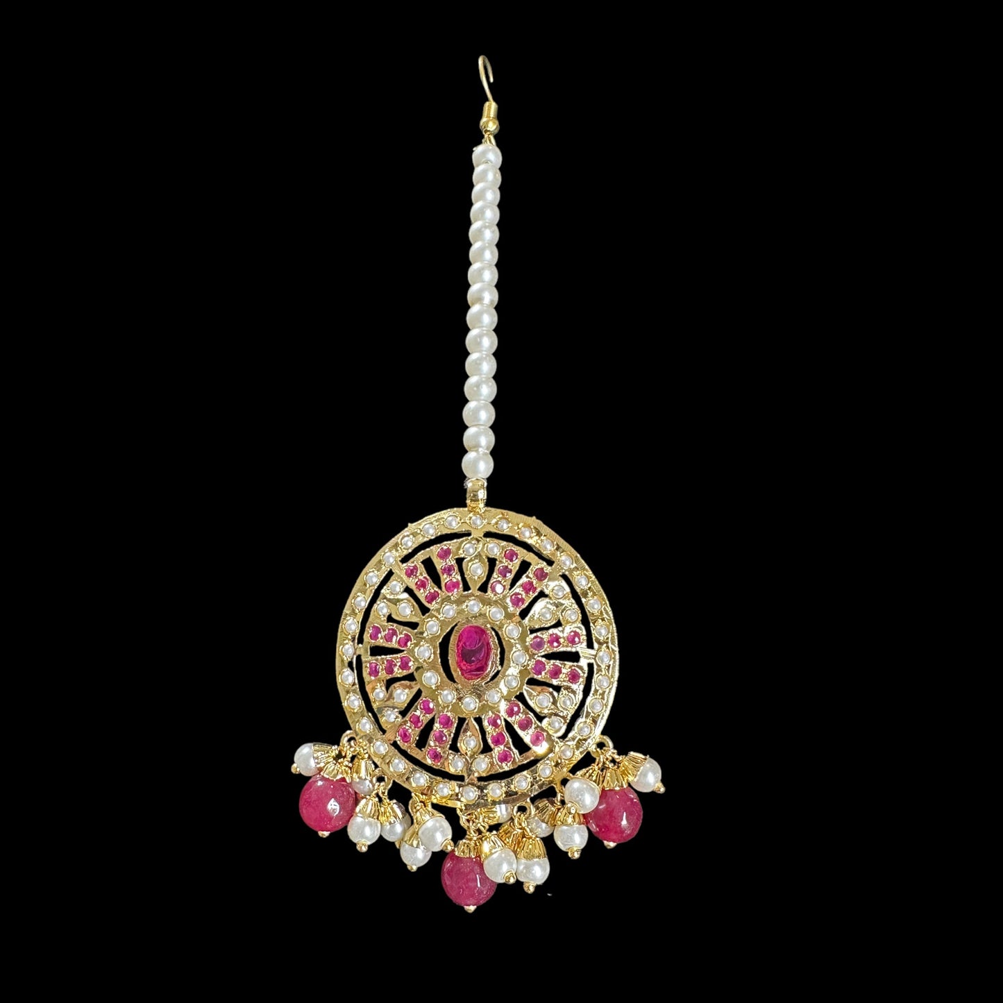 C317 Gold plated jadau choker in red ( READY TO SHIP )