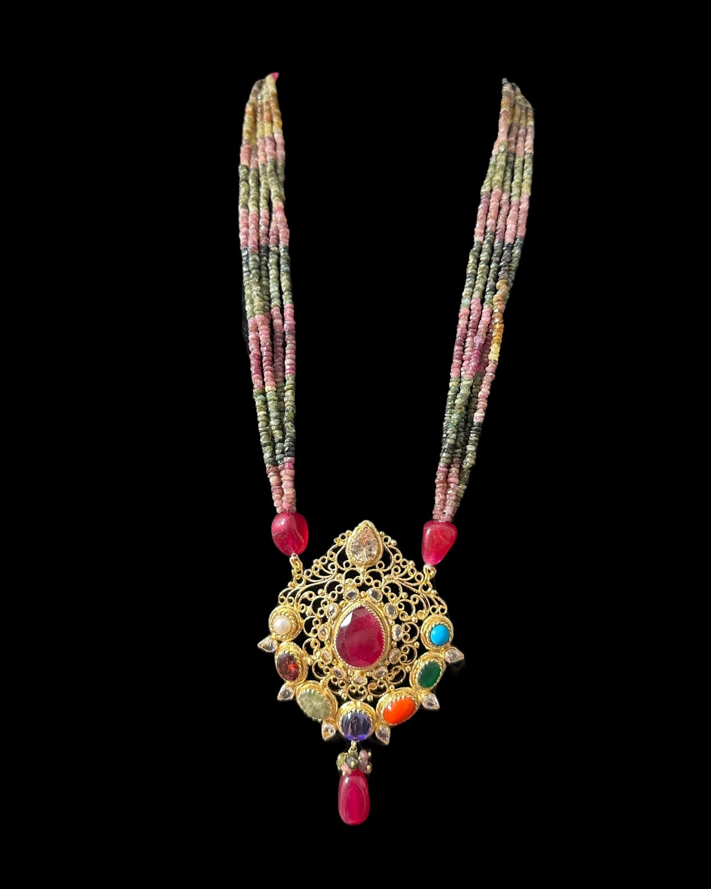 DLN128 Adaya multicolor natural beads necklace ( READY TO SHIP )