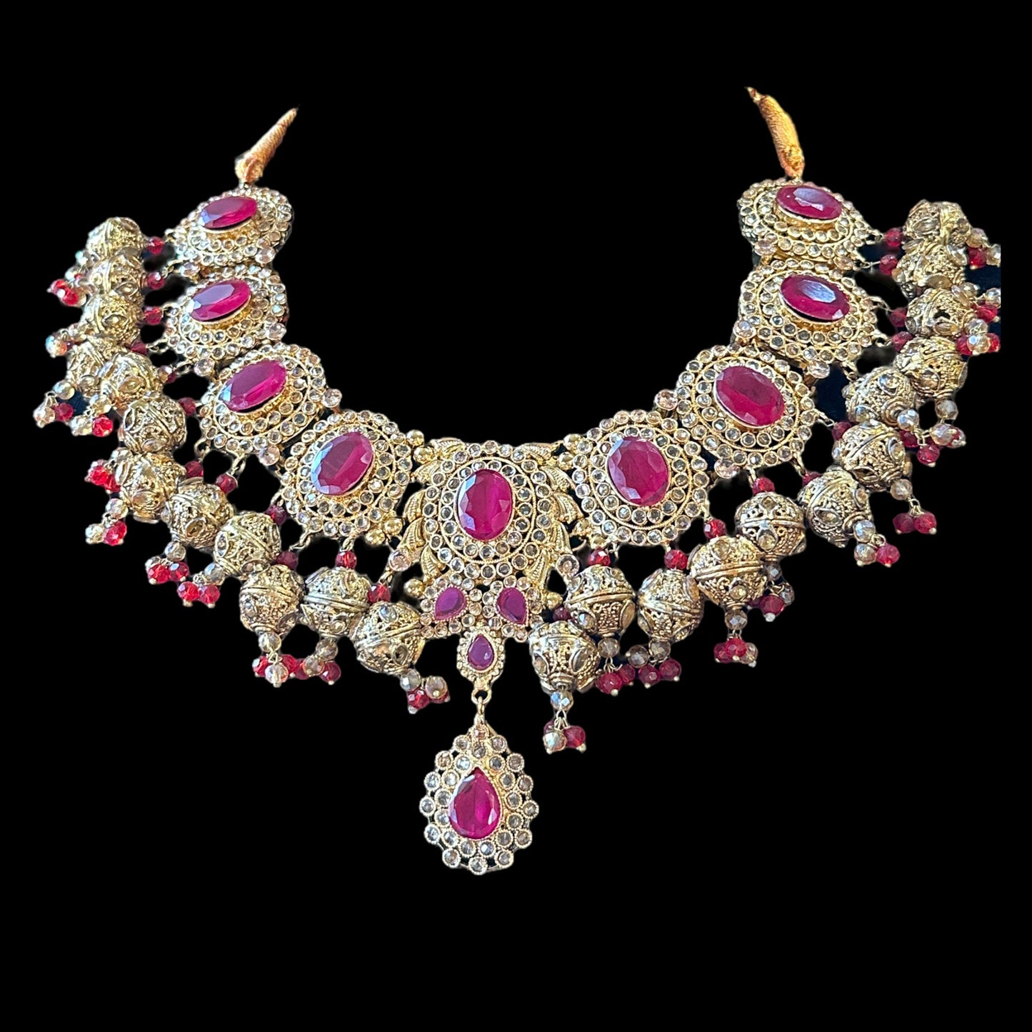 DNS92 Anika necklace in rubies (READY TO SHIP)