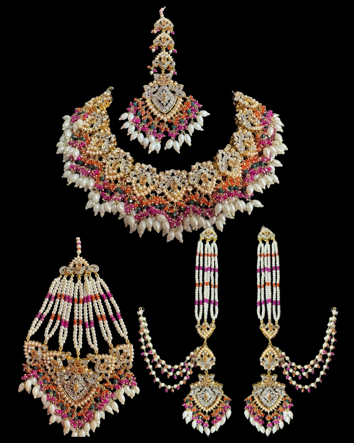 BR487 MAHAM bridal set in MULTICOLOR ( READY TO SHIP )