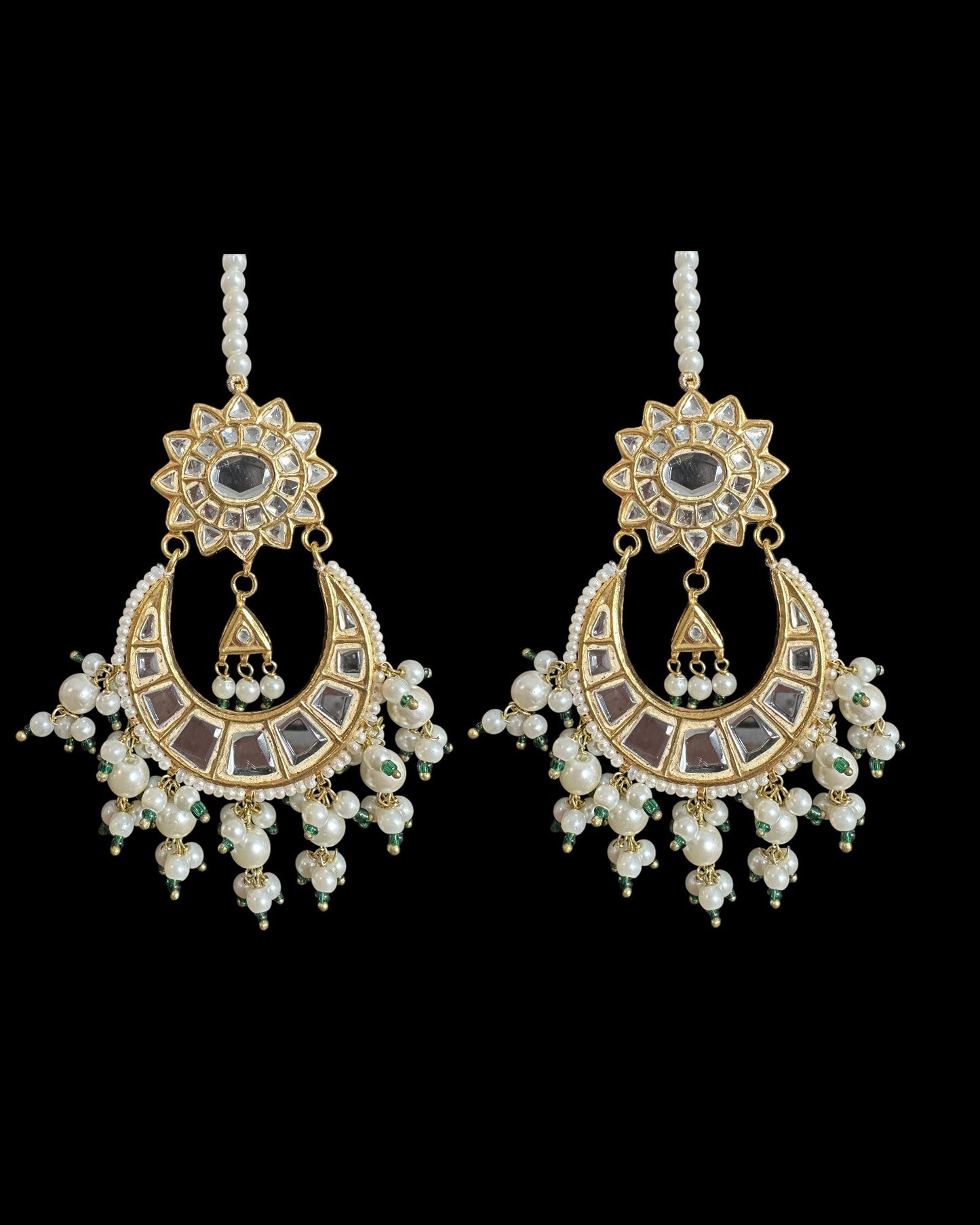 DER749 Deepa dangler earrings in kundan with pearls ( READY TO SHIP )