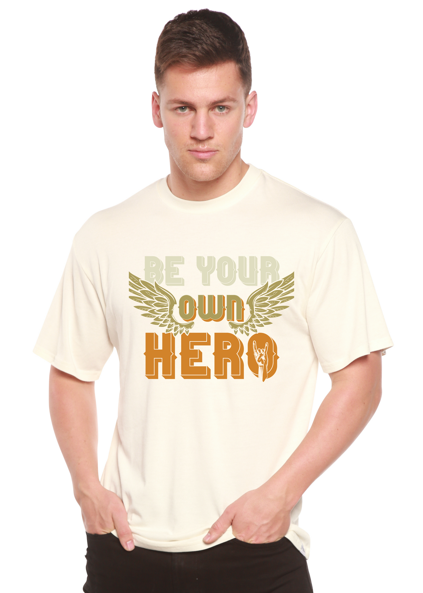 Be Your Own Hero Men's Bamboo Viscose/Organic Cotton Short Sleeve Graphic T-Shirt