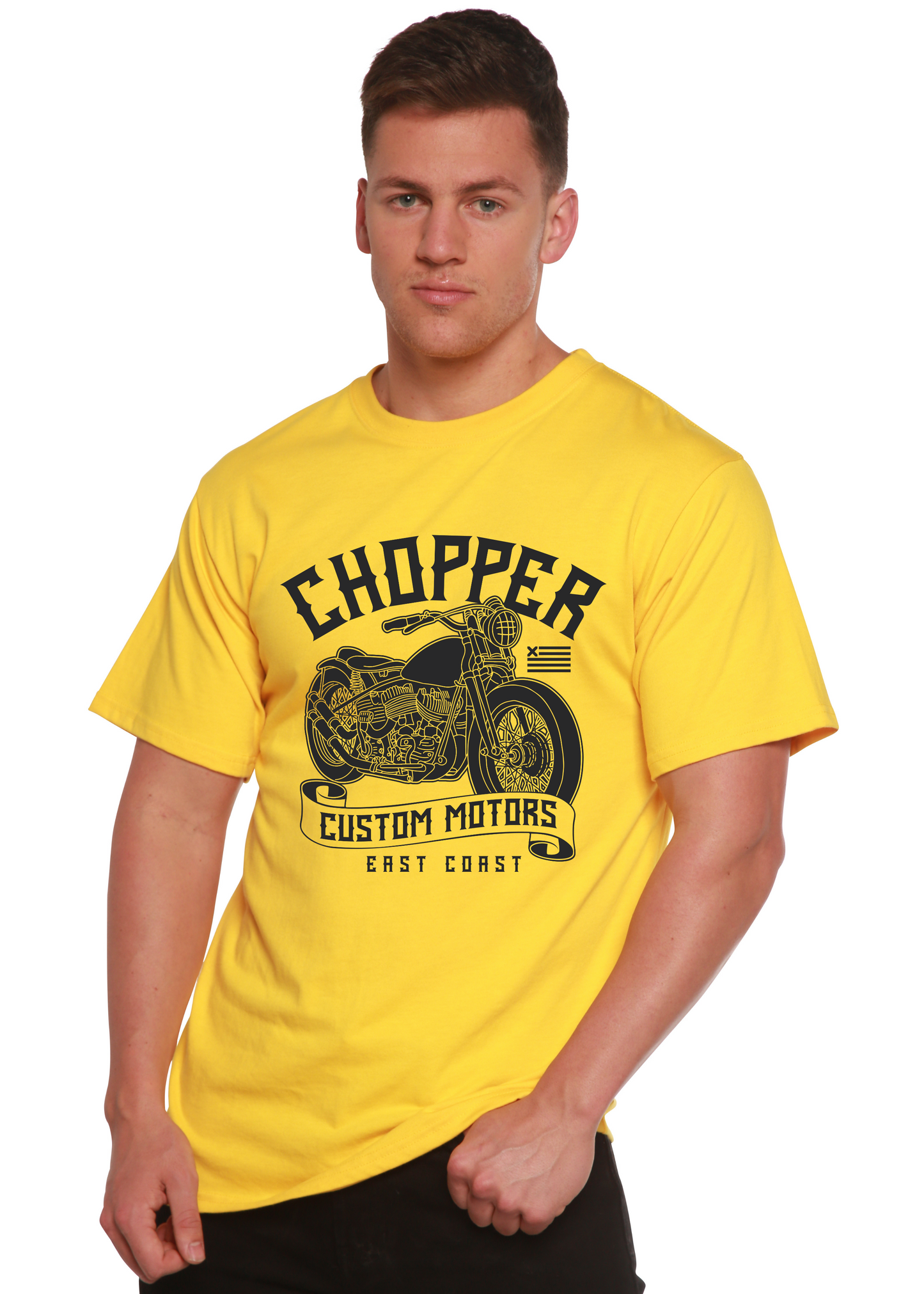 Chopper Custom Motors Men's Bamboo Viscose/Organic Cotton Short Sleeve Graphic T-Shirt