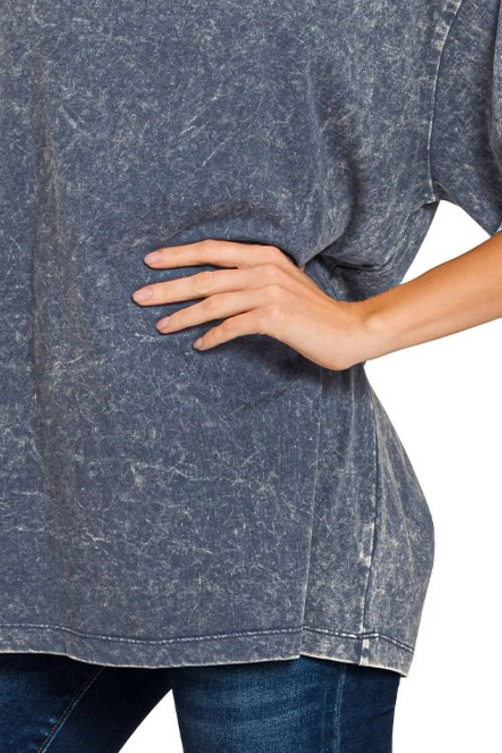 Zenana Washed Short Sleeve Top