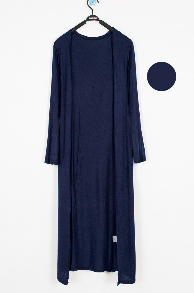 Lightweight Modal Drape Cardigan - Open Front Long Sleeve